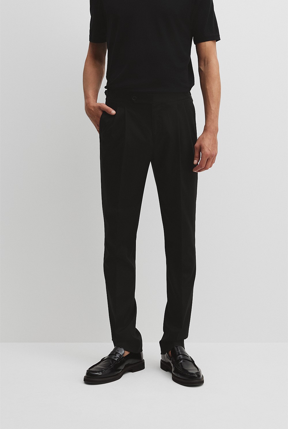 Lyocell Blend Buckle Pant