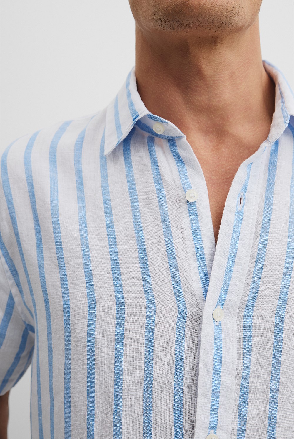 Regular Fit Organically Grown Linen Stripe Shirt