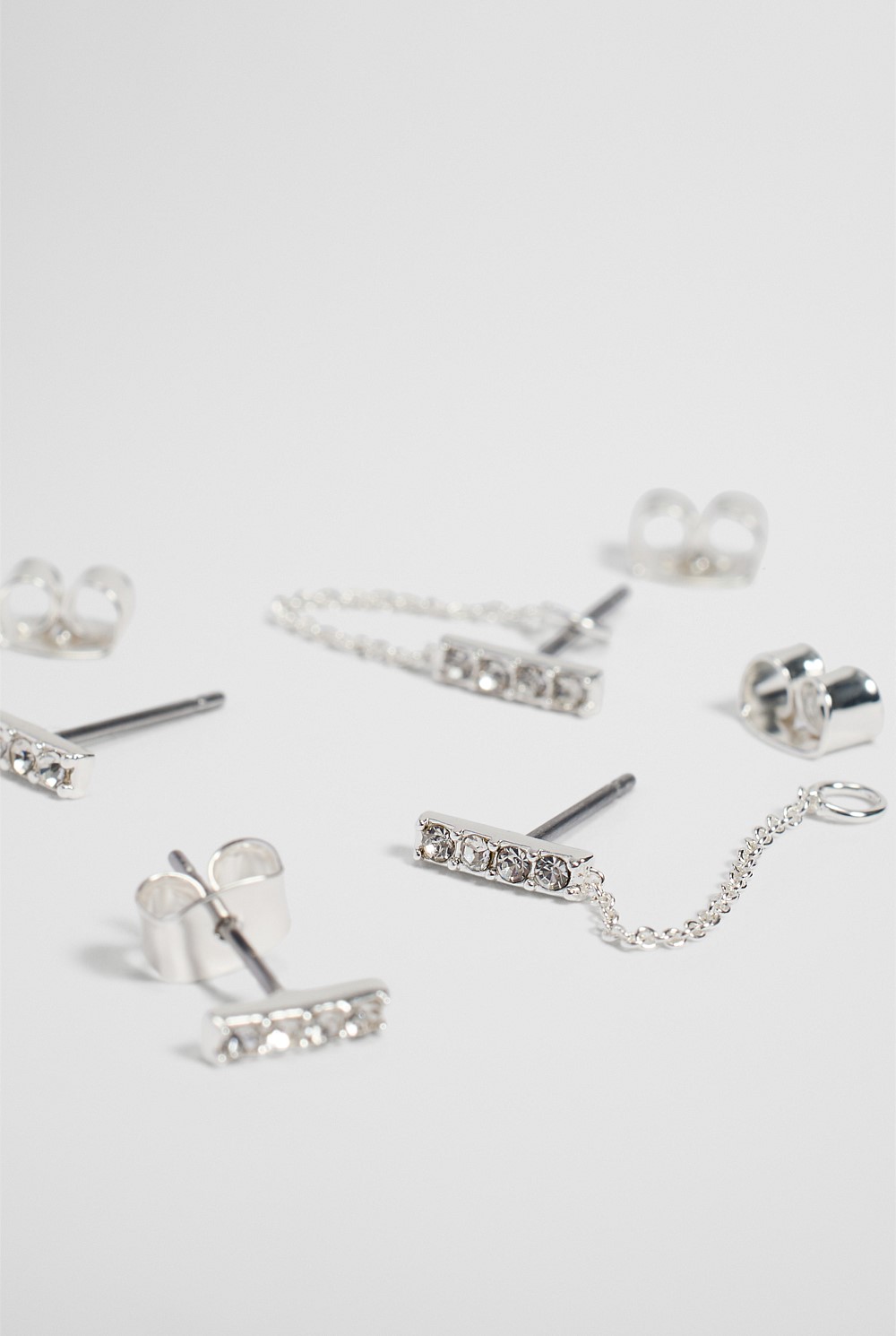 Crystal Bar Stud Earring Pack