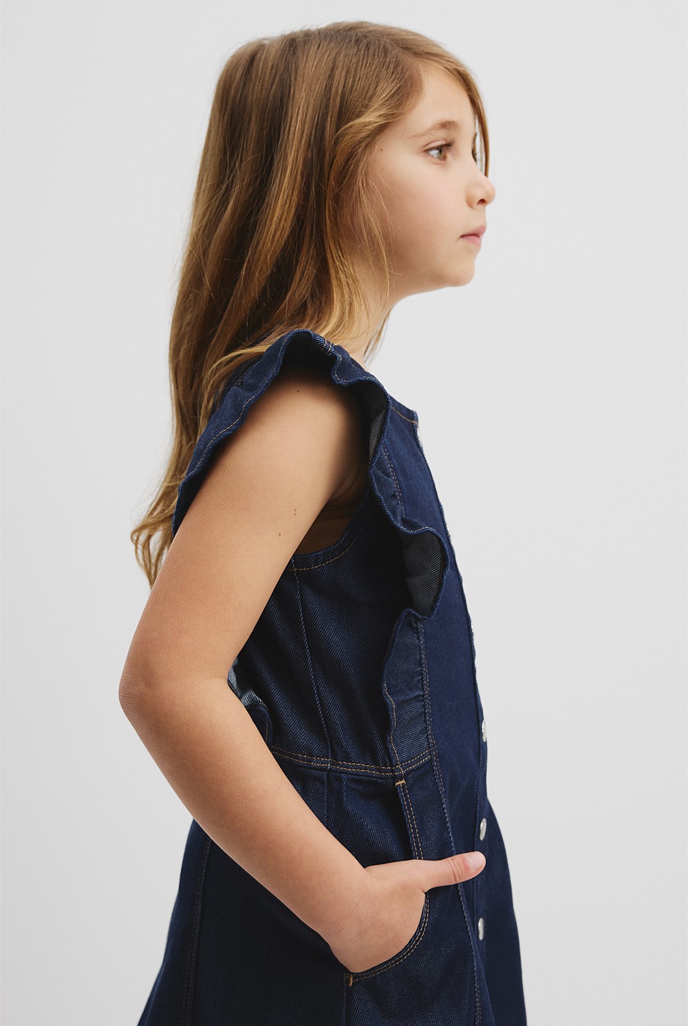 Denim Frill Dress