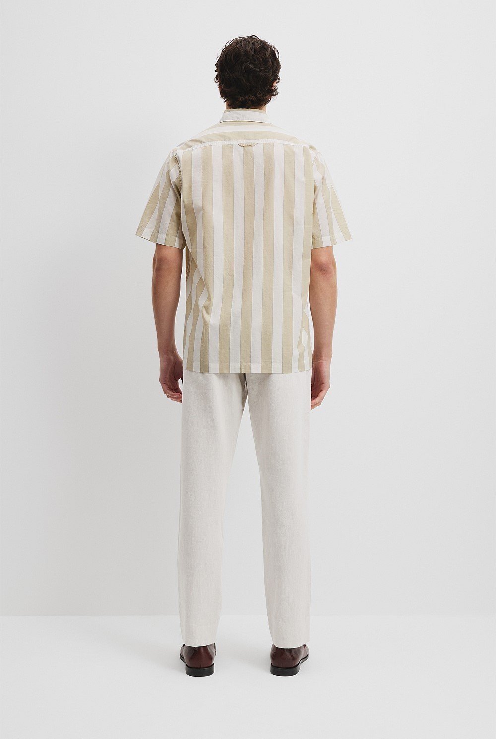 Short Sleeve Stripe Poplin Shirt