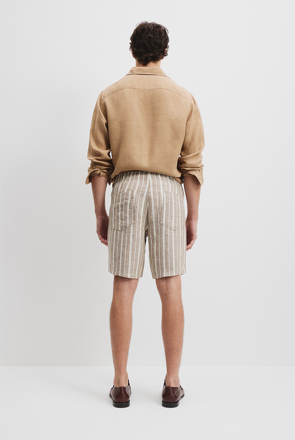 Organically Grown Linen Stripe Drawcord Short