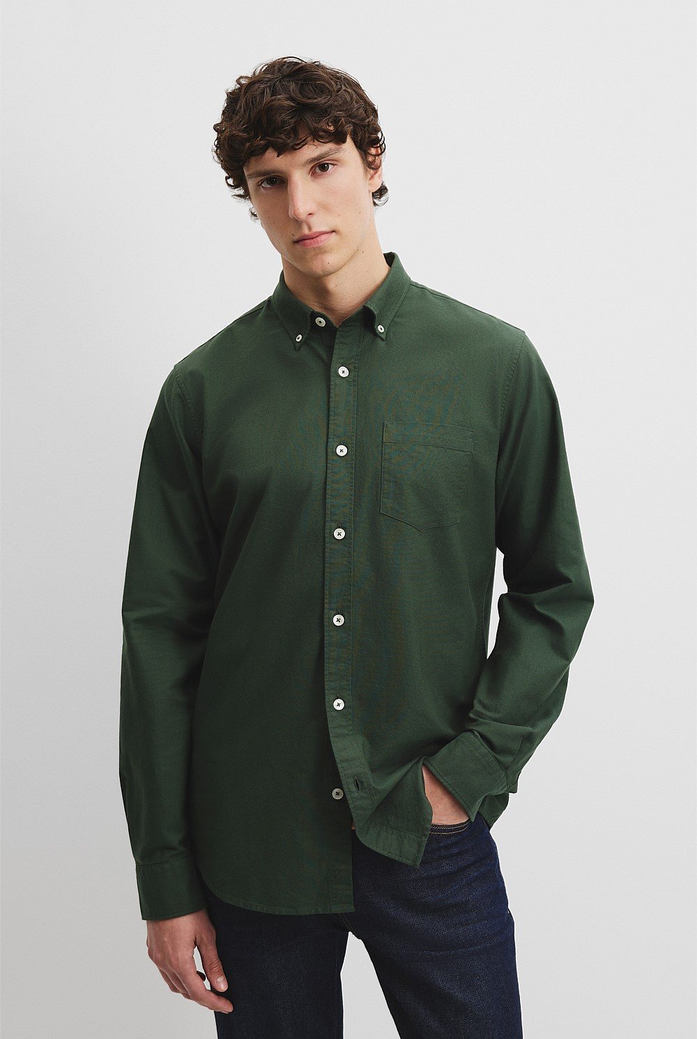 Regular Fit Australian Good Earth Cotton Oxford Shirt