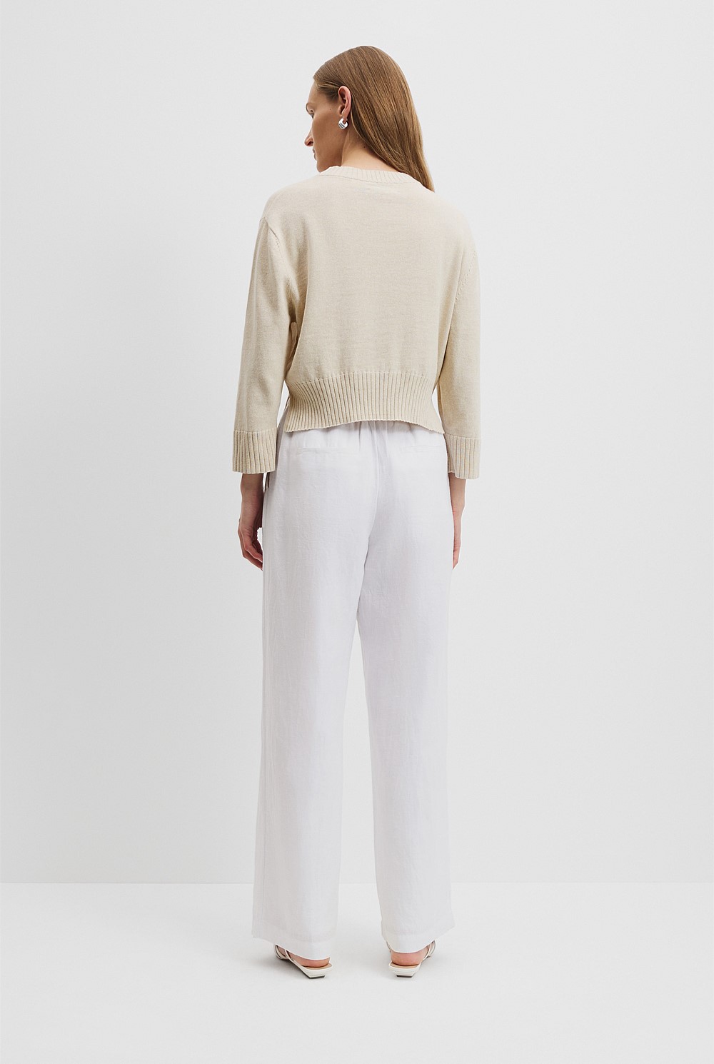 Organically Grown Cotton Linen Crop Knit