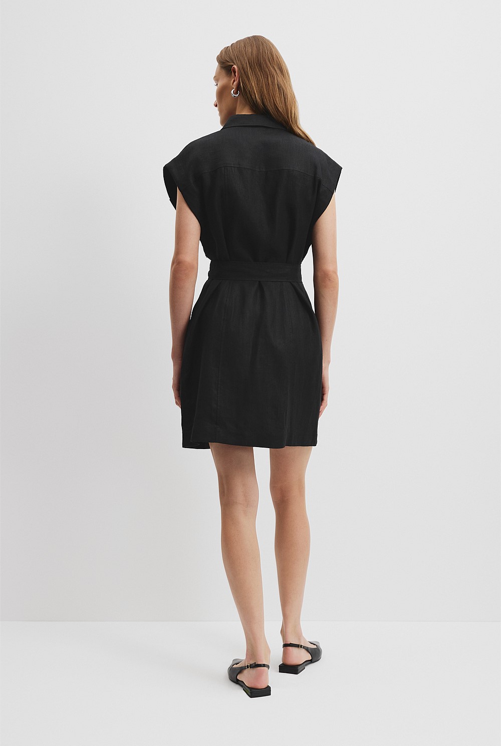 Organically Grown Linen Pocket Detail Dress