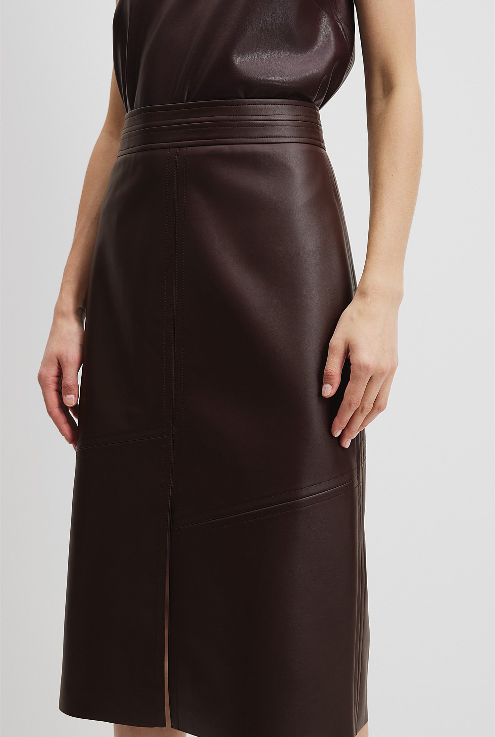 Structured Split Skirt