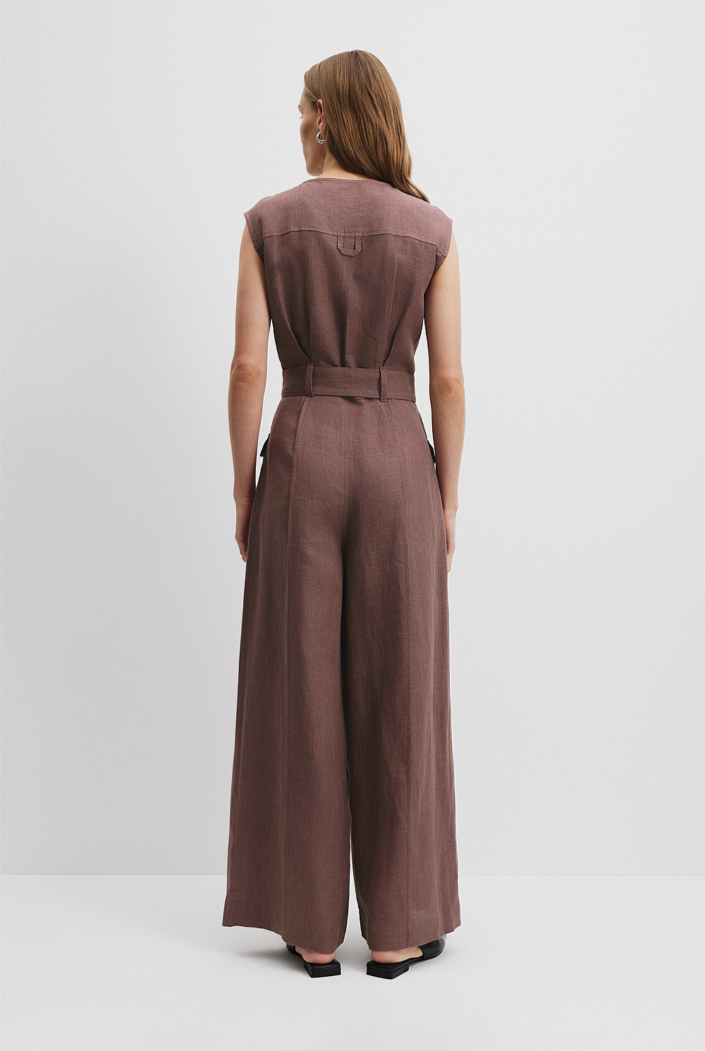 Organically Grown Linen Utility Detail Jumpsuit