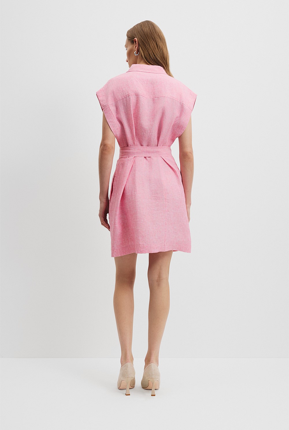 Organically Grown Linen Pocket Detail Dress