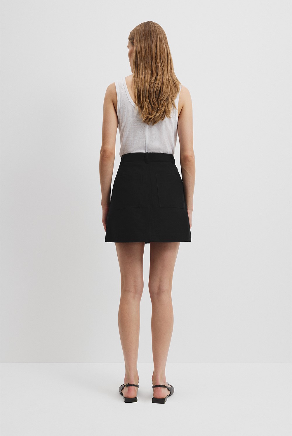 Organically Grown Cotton Panelled Mini Skirt