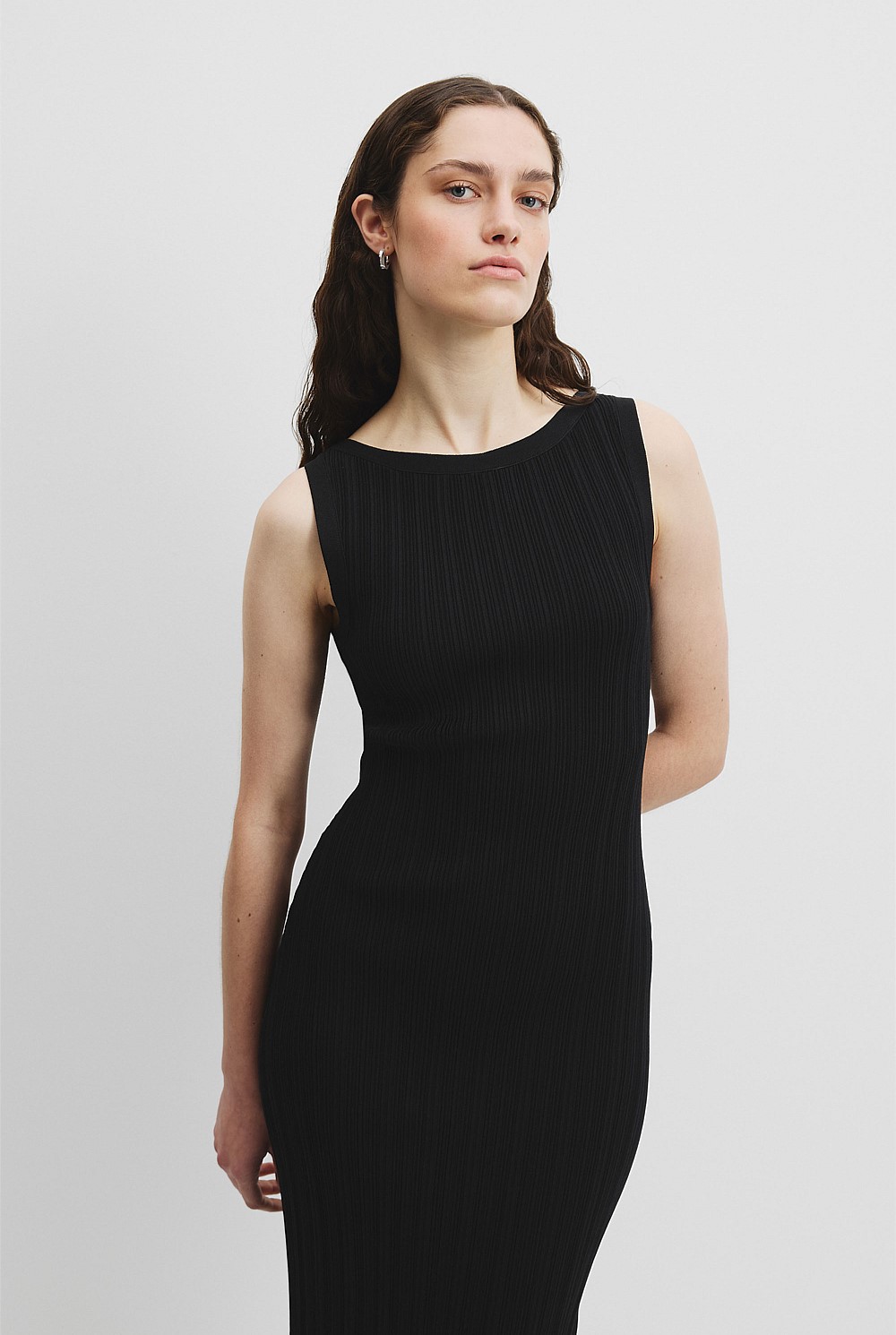 Plisse Rib Knit Dress