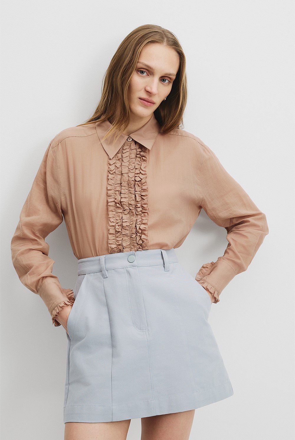 Ruffle Organza Shirt