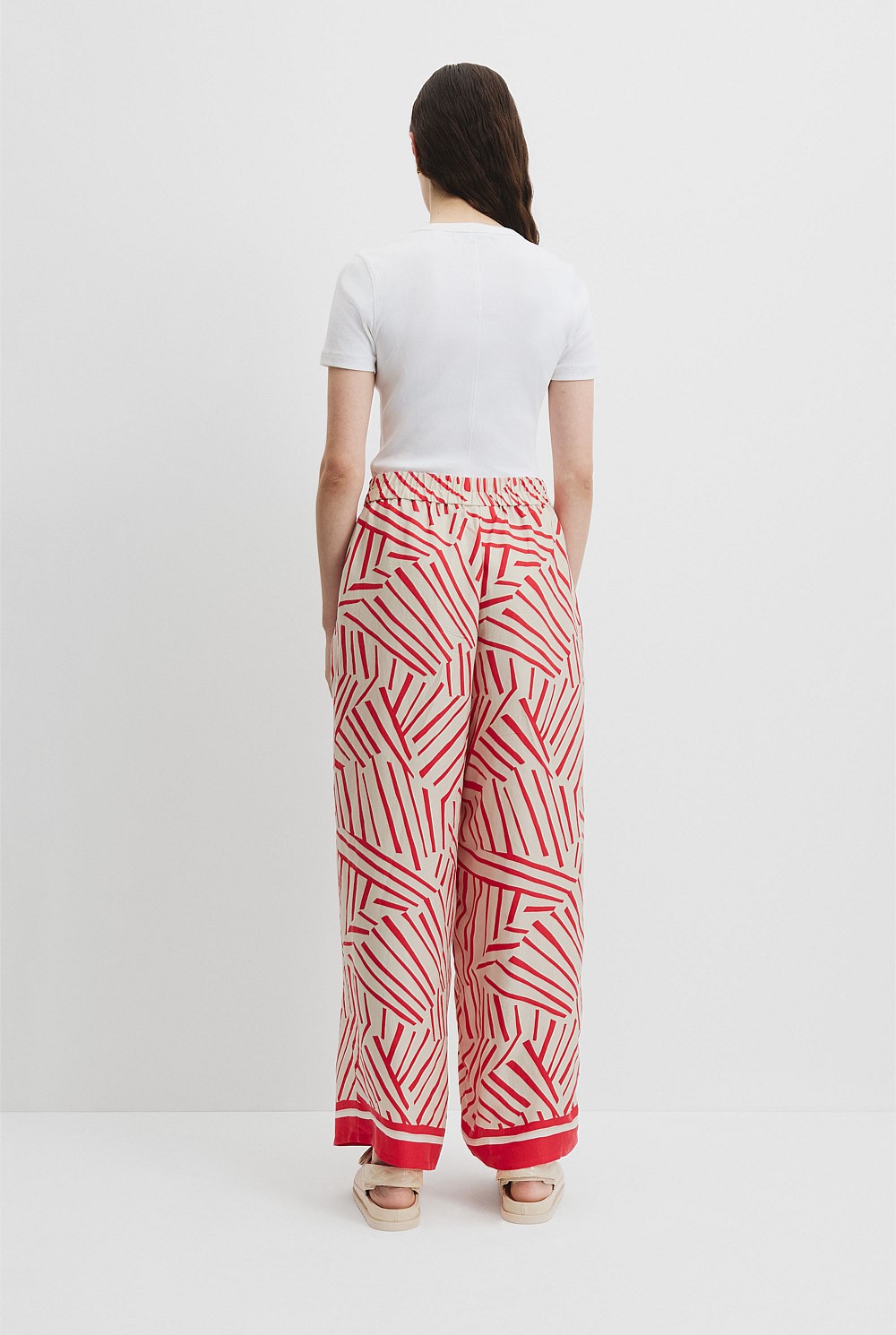 Print Pull-On Cupro Pant