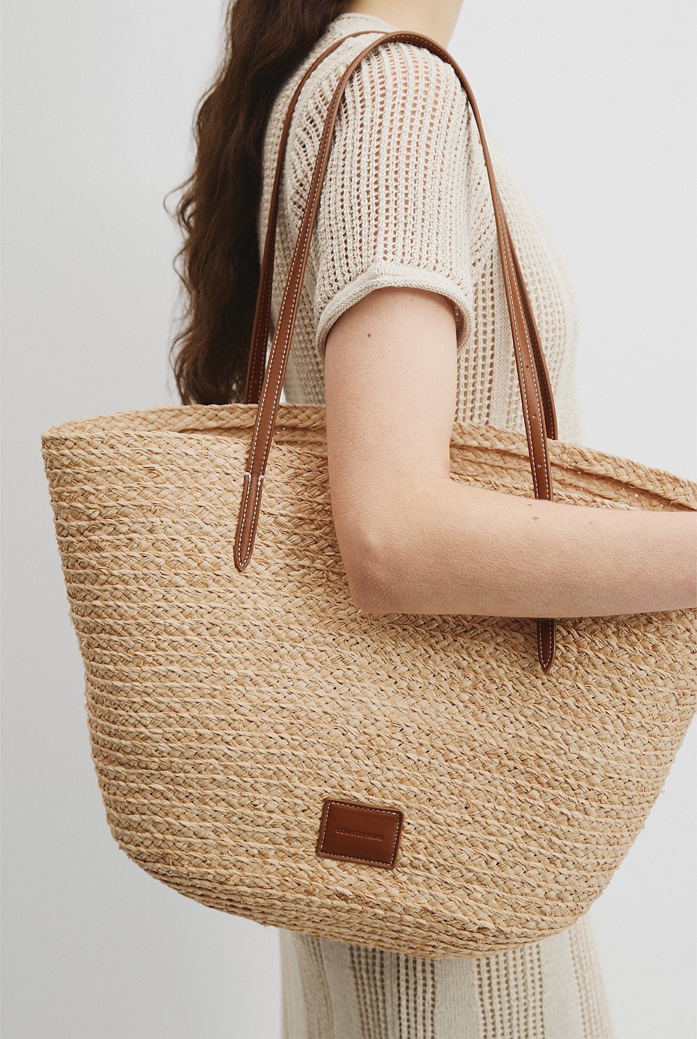 Buckle Detail Basket Tote