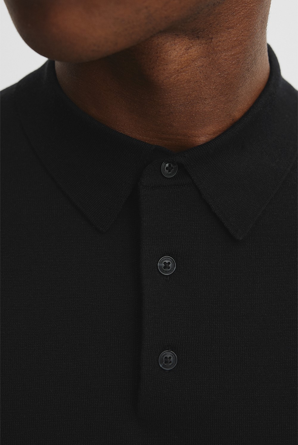 Cotton Silk Button Knit Polo