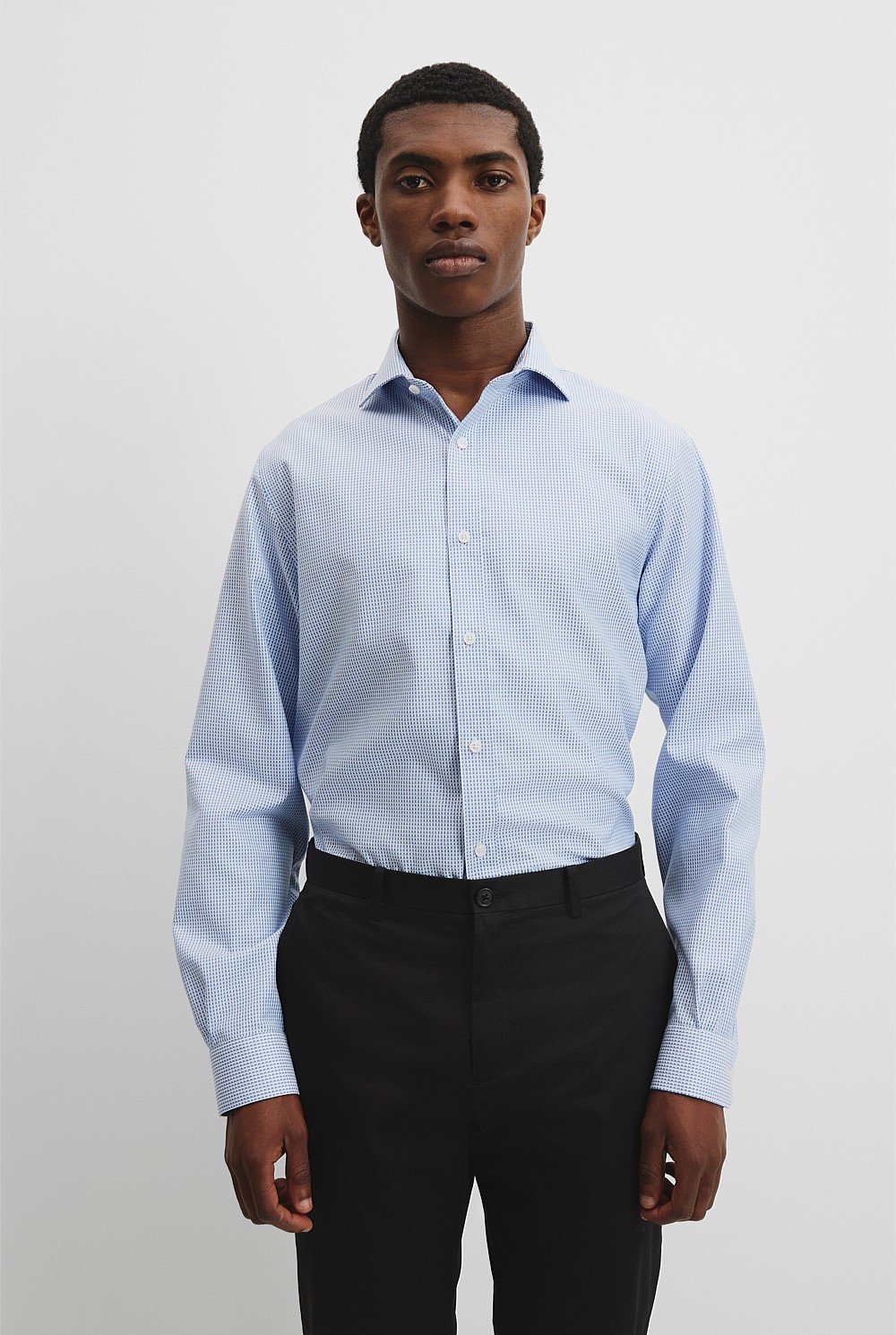 Regular Fit Jacquard Travel Shirt