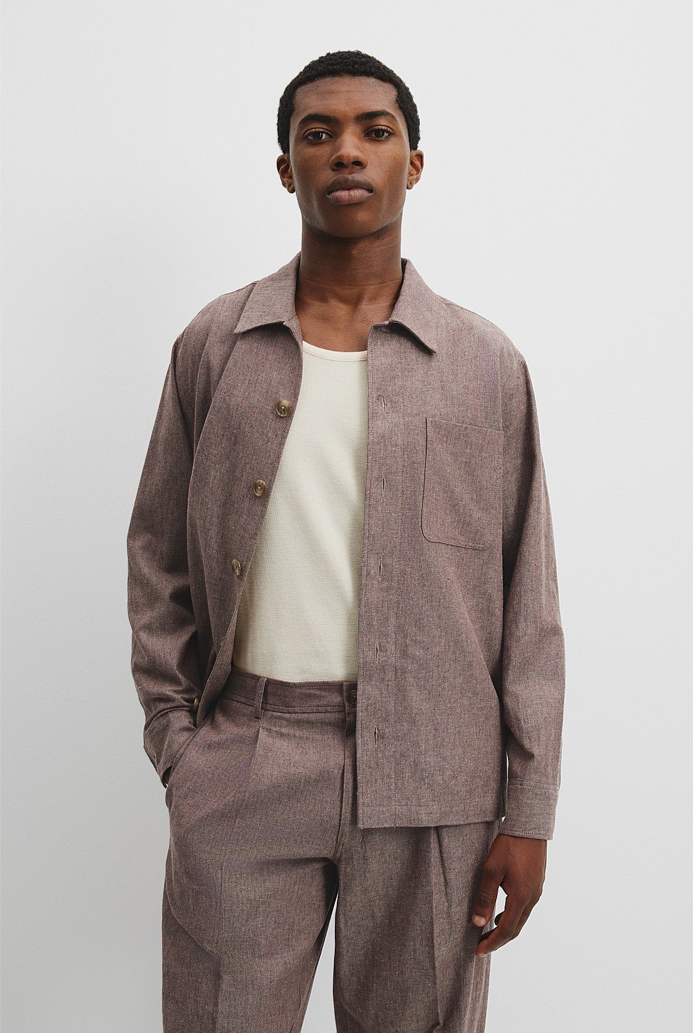 Cotton Linen Textured Overshirt