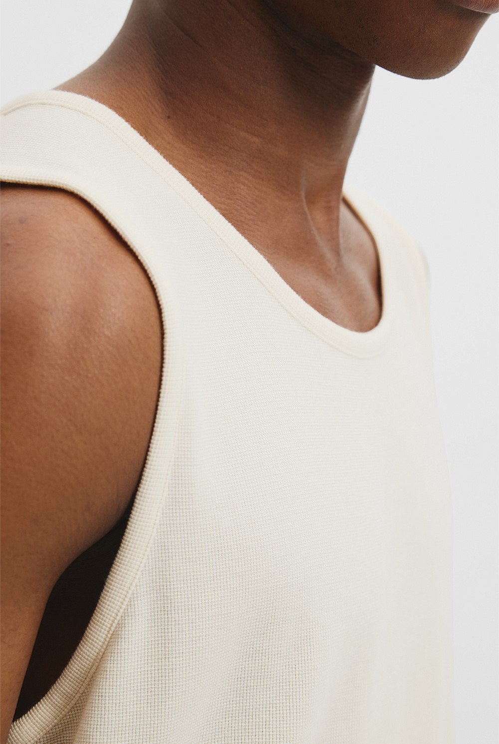 Cotton Blend Textured Tank