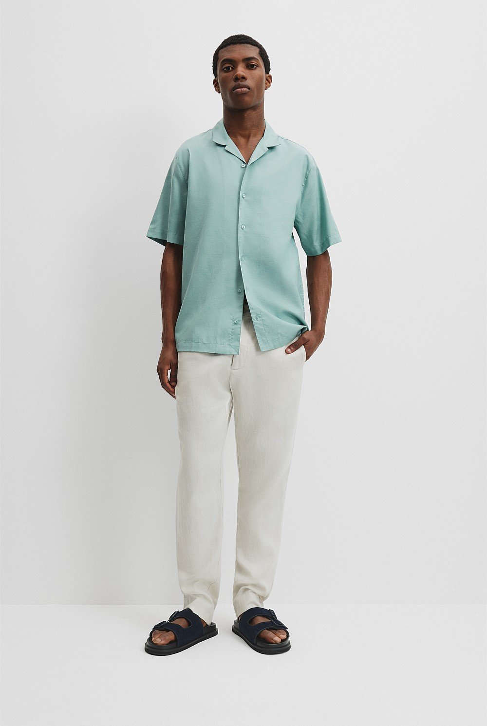 Short Sleeve Revere Jacquard Shirt