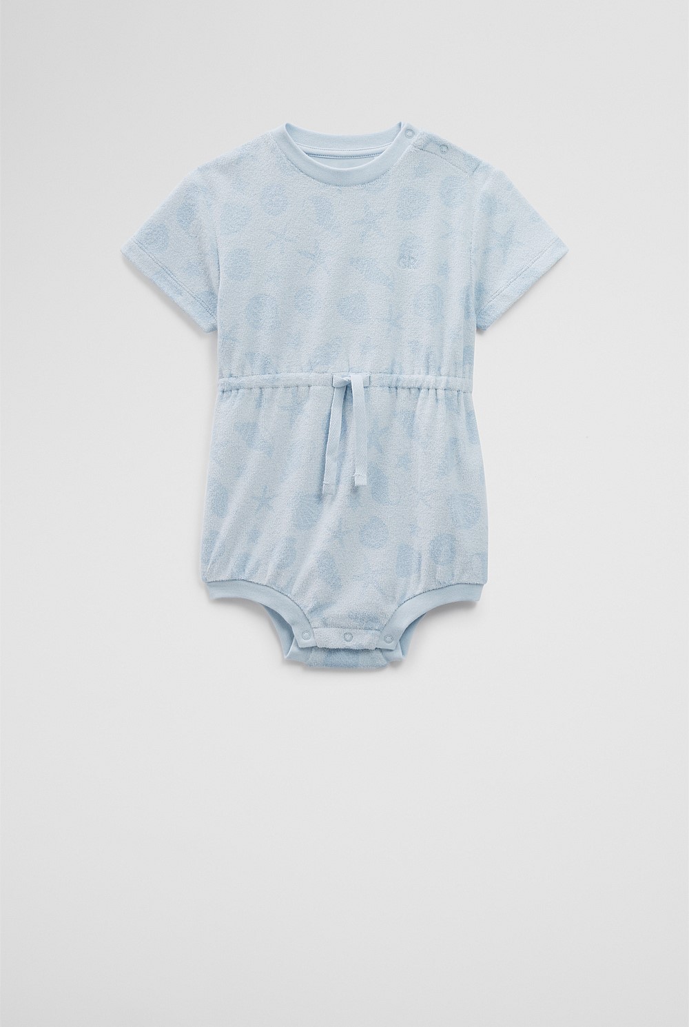 Organically Grown Cotton Terry Short Sleeve Romper