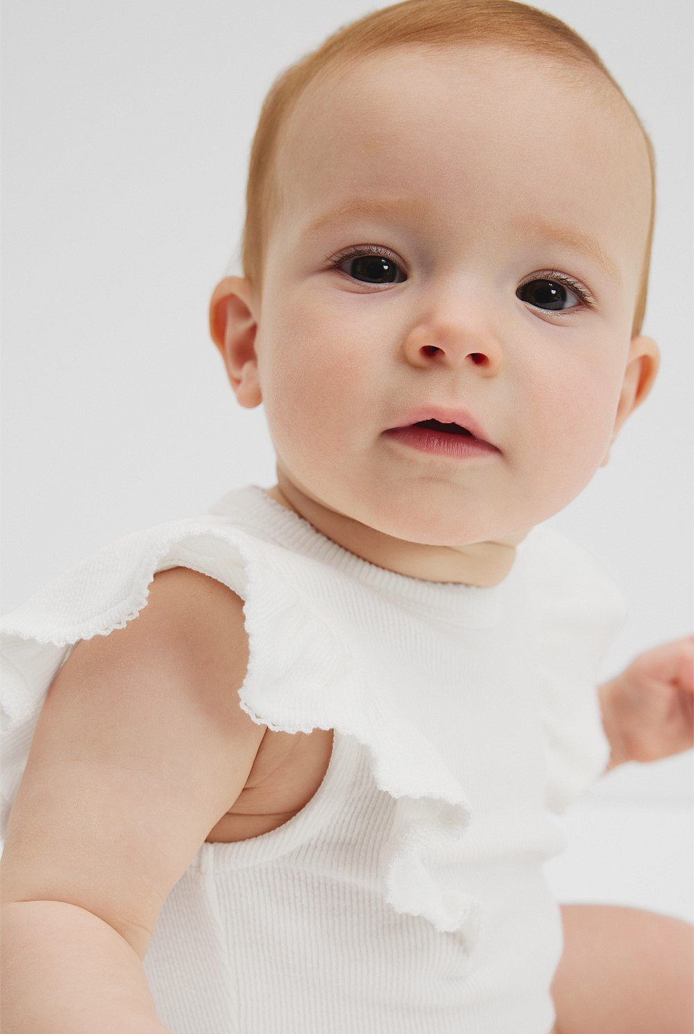 Organically Grown Cotton Rib Frill Bodysuit