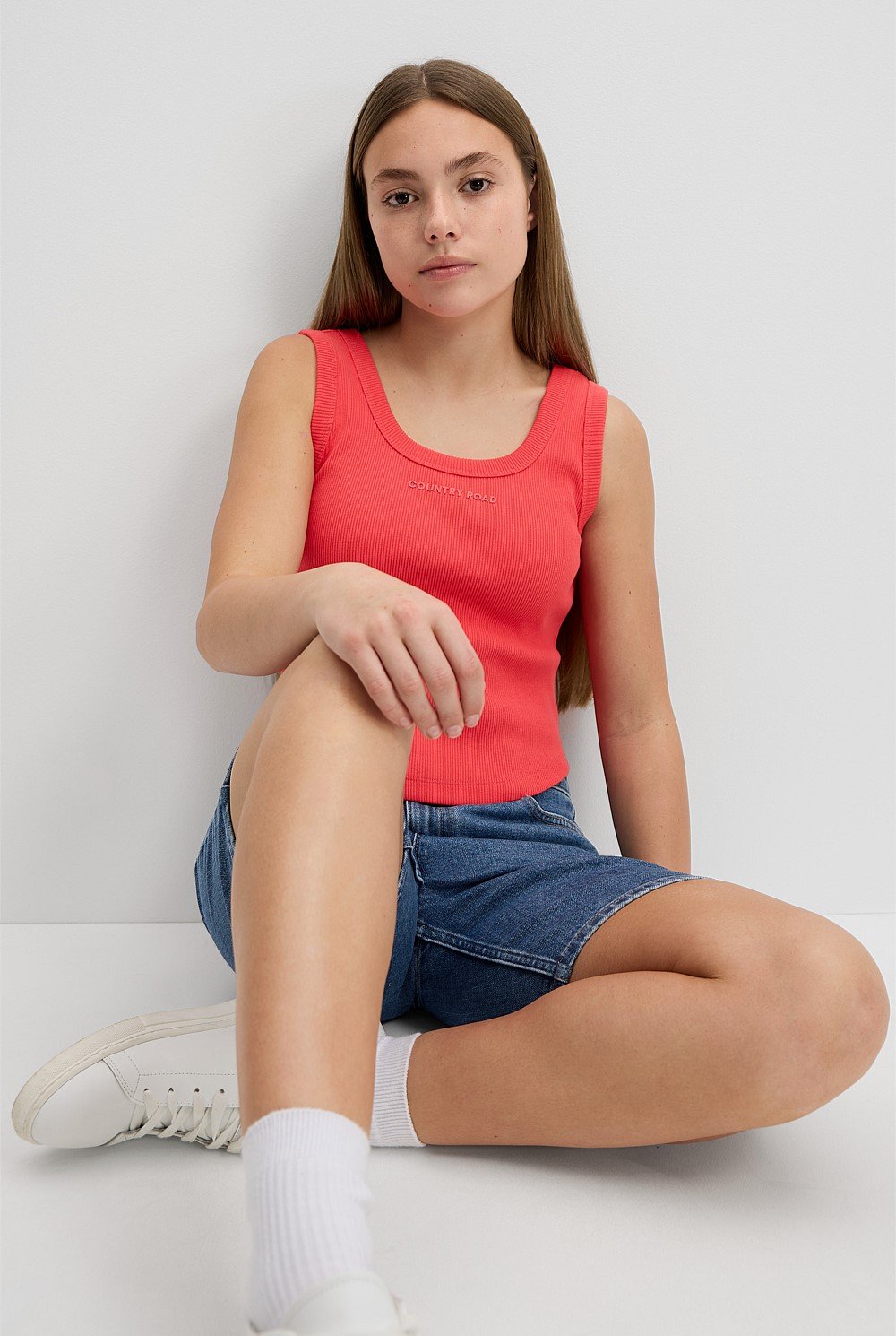 Teen Australian Cotton Rib Logo Tank