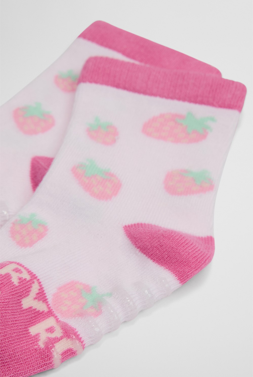 Organically Grown Cotton Blend Strawberry Sock