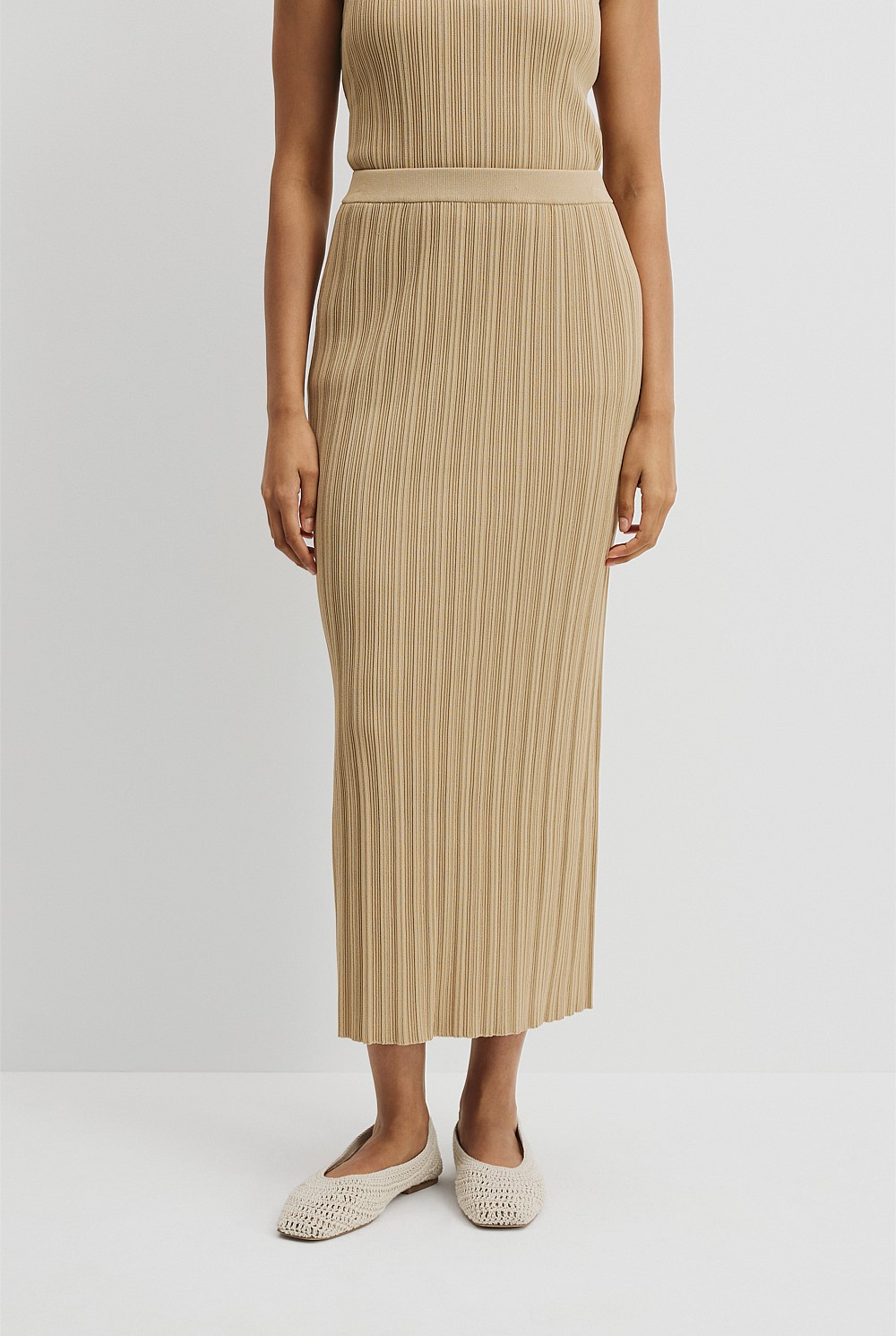 Plisse Rib Knit Skirt