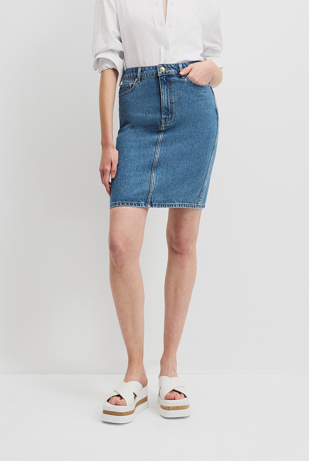 Denim Midi Skirt