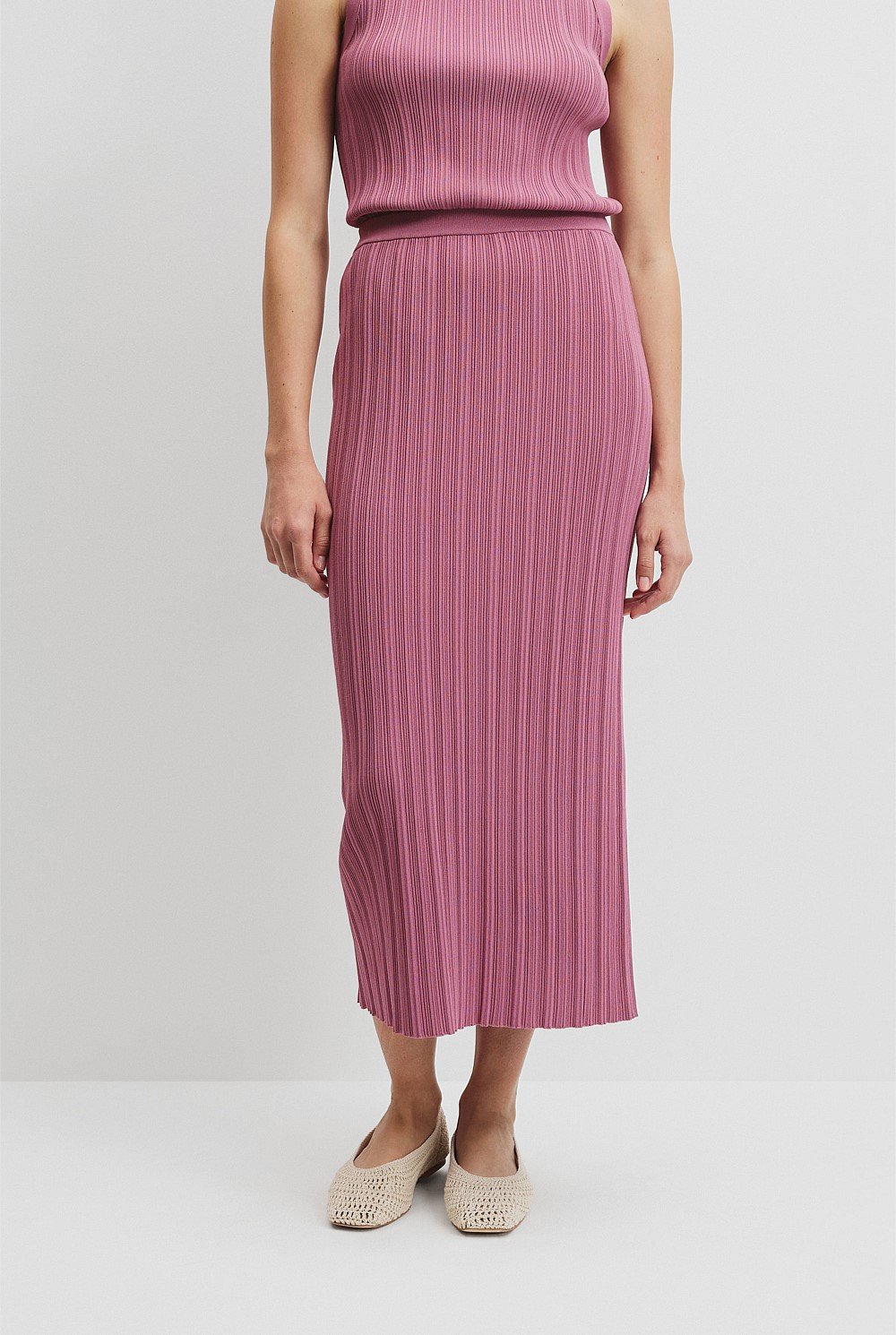 Plisse Rib Knit Skirt