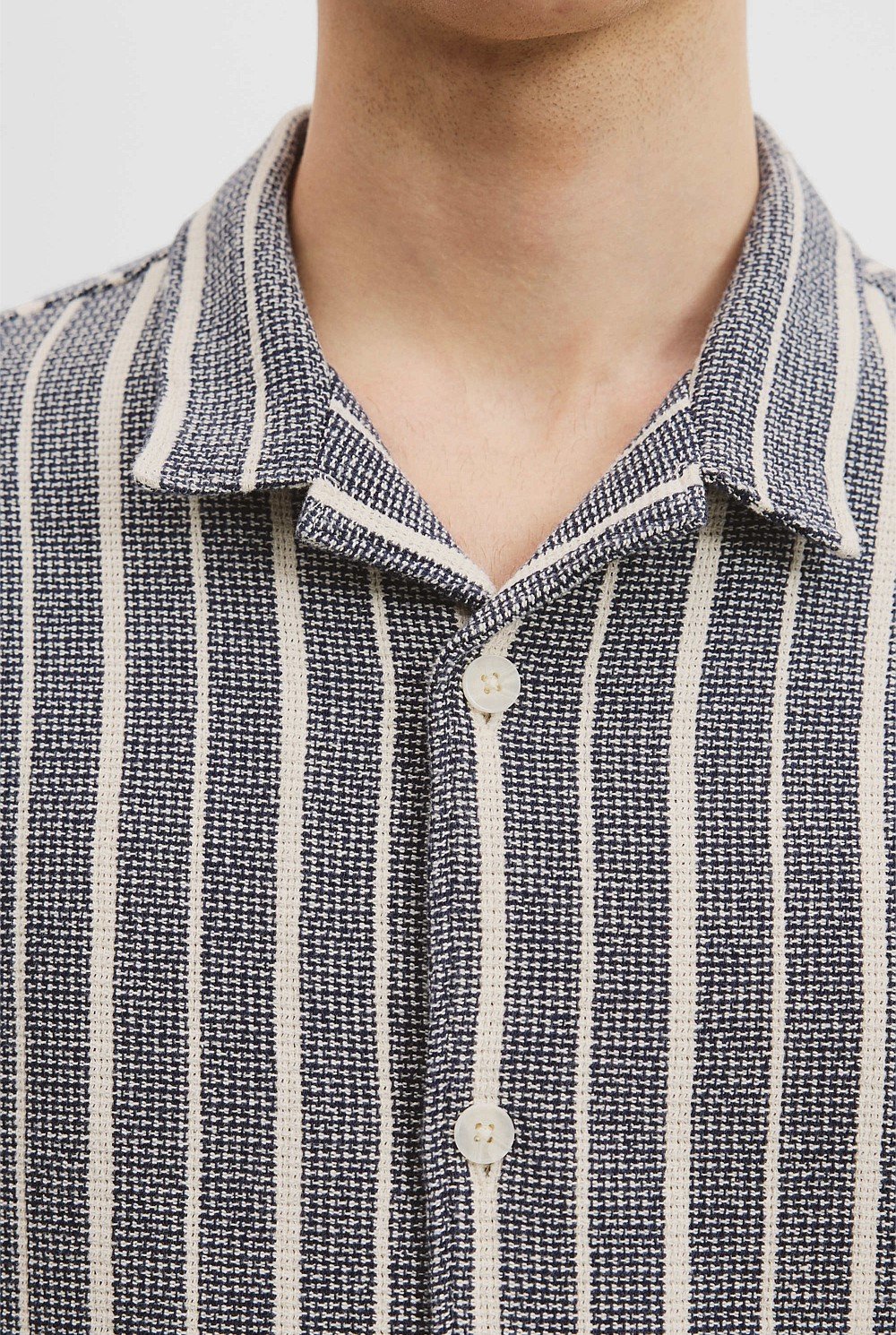 Short Sleeve Textured Stripe Shirt