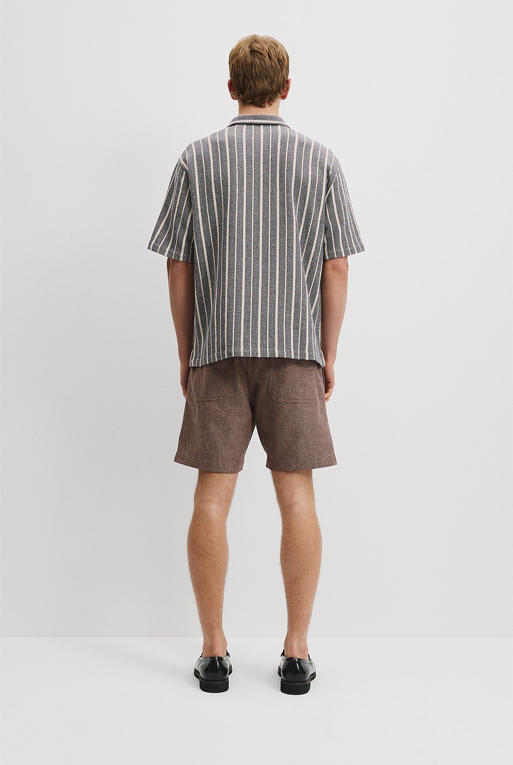 Short Sleeve Textured Stripe Shirt