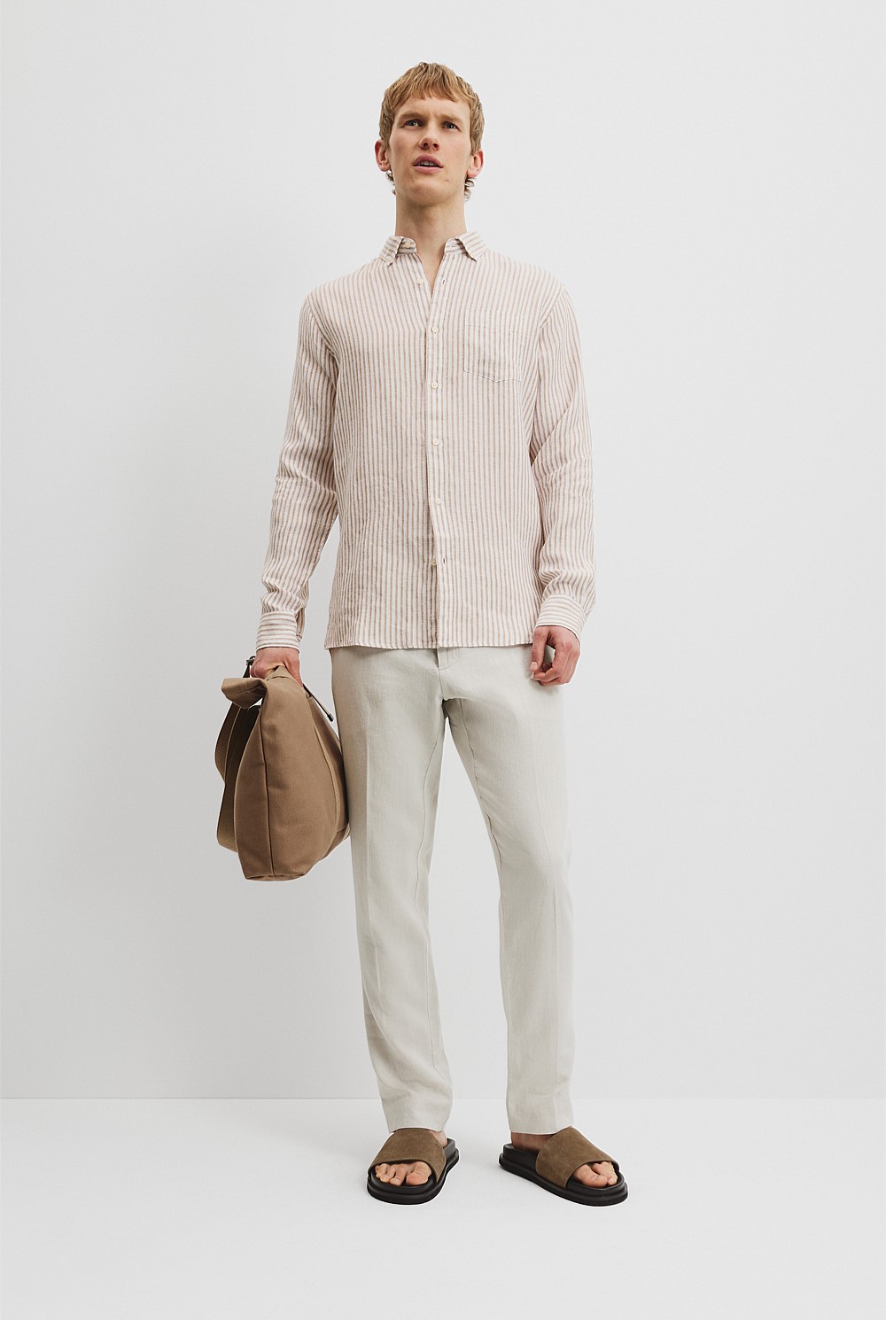 Regular Fit Organically Grown Linen Stripe Shirt