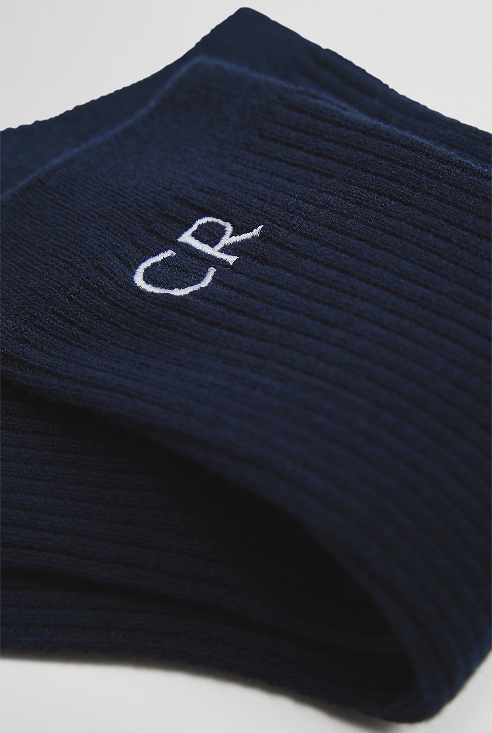 Australian Cotton Blend CR Classic Logo Rib Three-Quarter Crew Sock