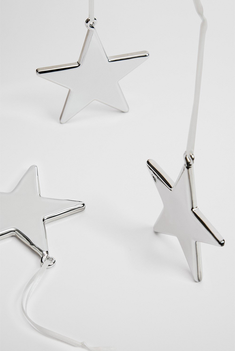 Metallic Star Glass Decoration Set of 3