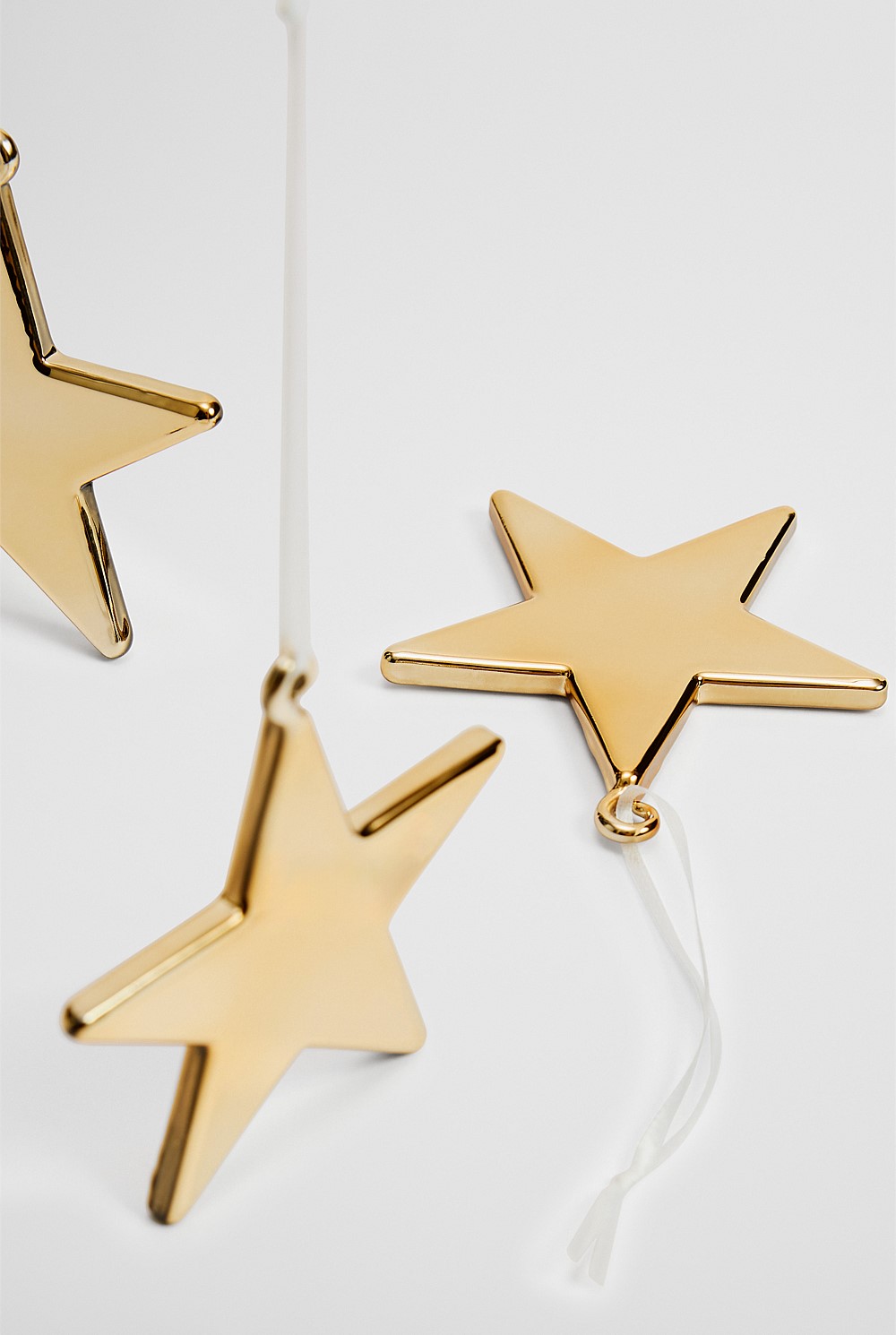 Metallic Star Glass Decoration Set of 3