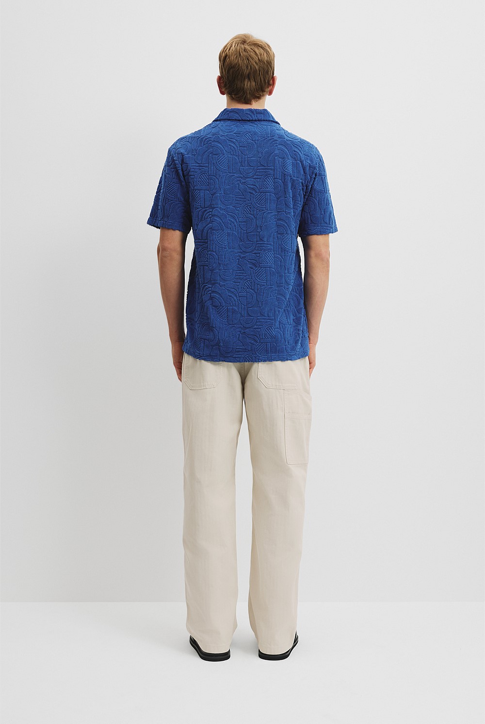 Australian Cotton Blend Geometric Terry Polo