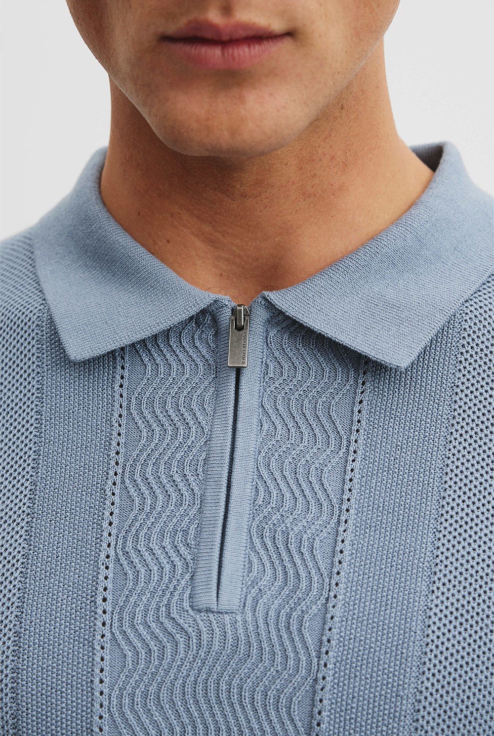 Cotton Silk Multi Textured Polo