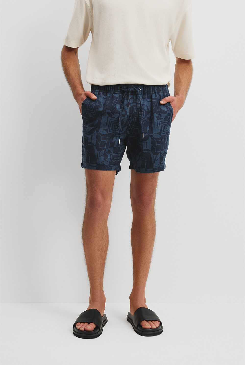 Organically Grown Linen 6'' Print Drawcord Short