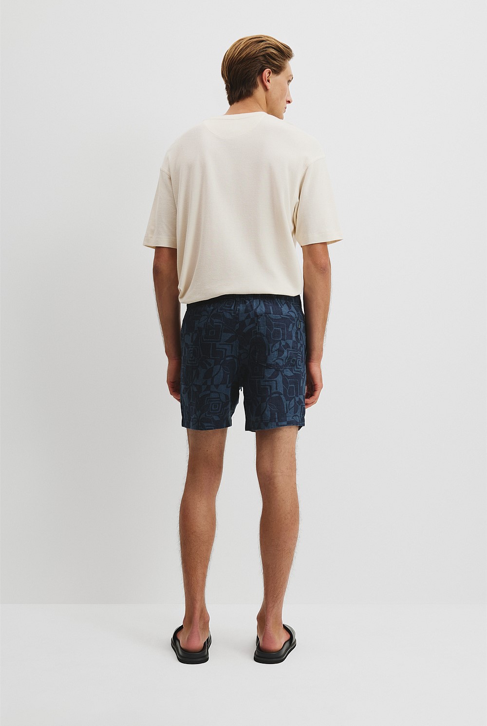 Organically Grown Linen 6'' Print Drawcord Short