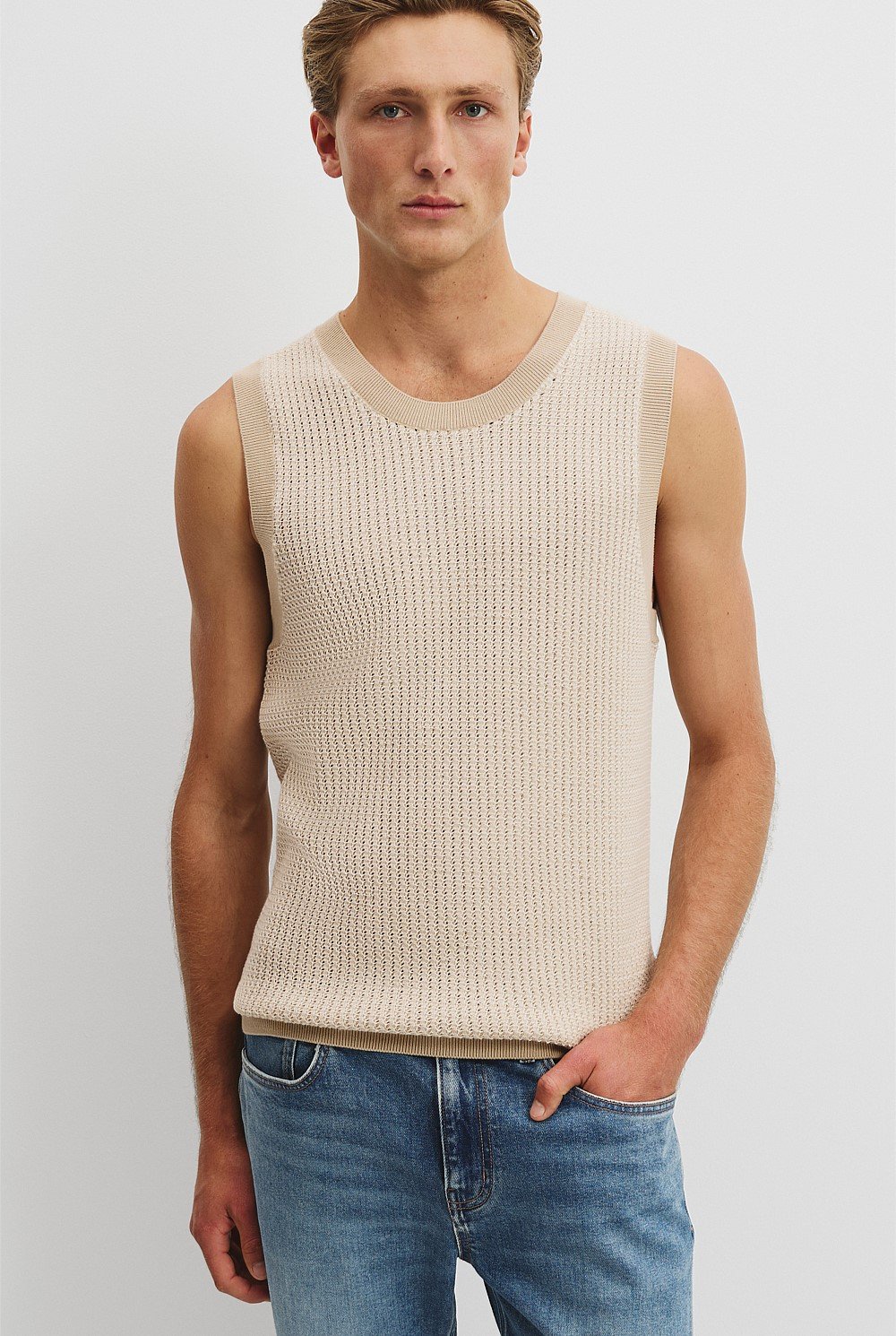 Australian Cotton Textured Knit Tank