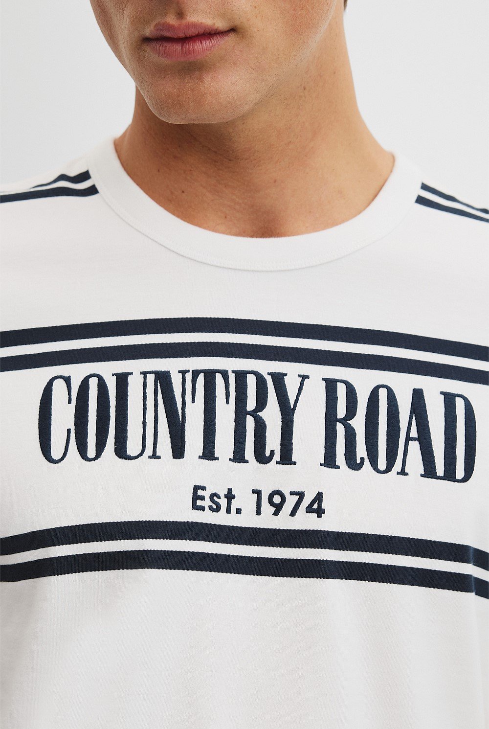 Australian Cotton Heritage Logo Stripe T-Shirt