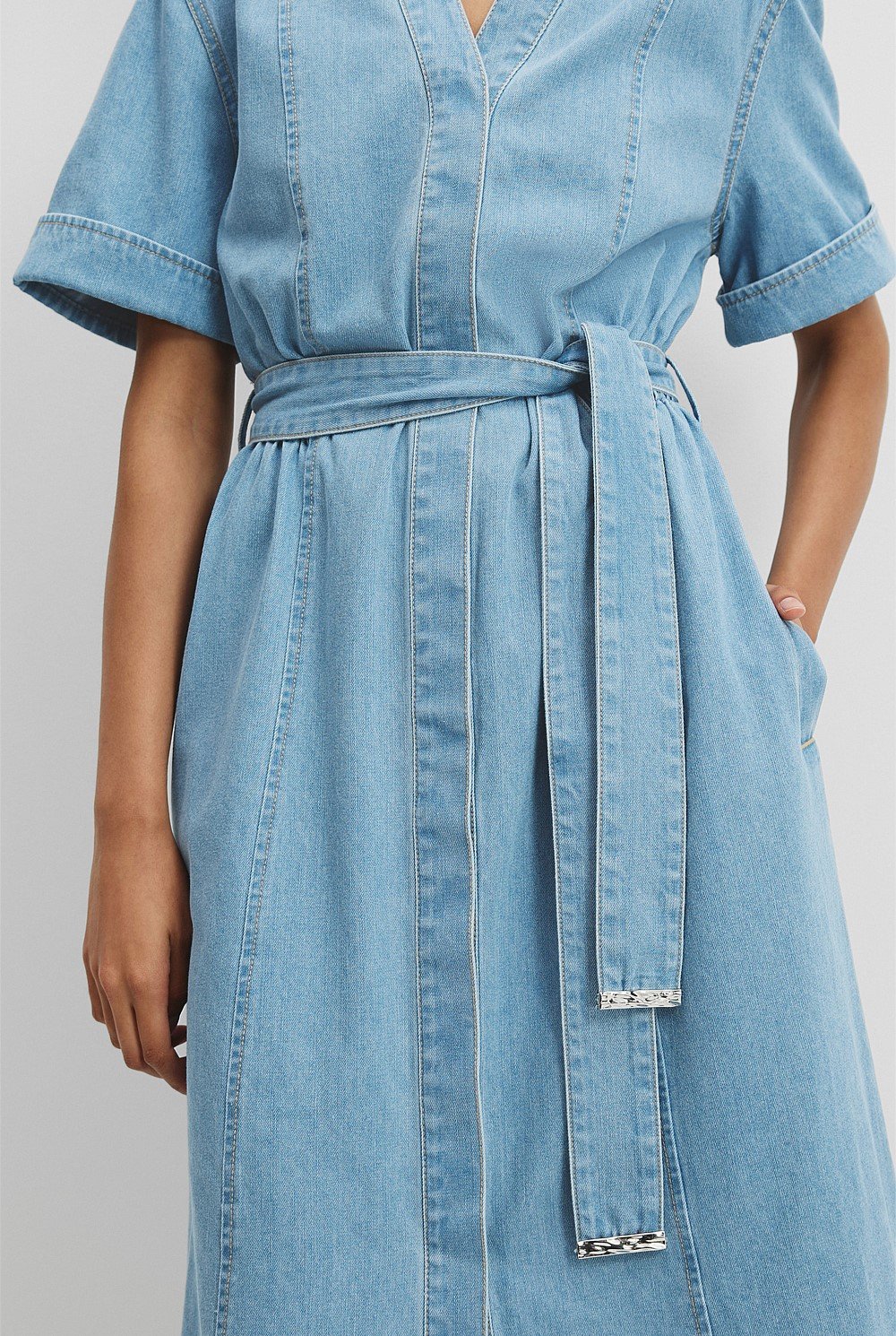 Chambray Midi Dress