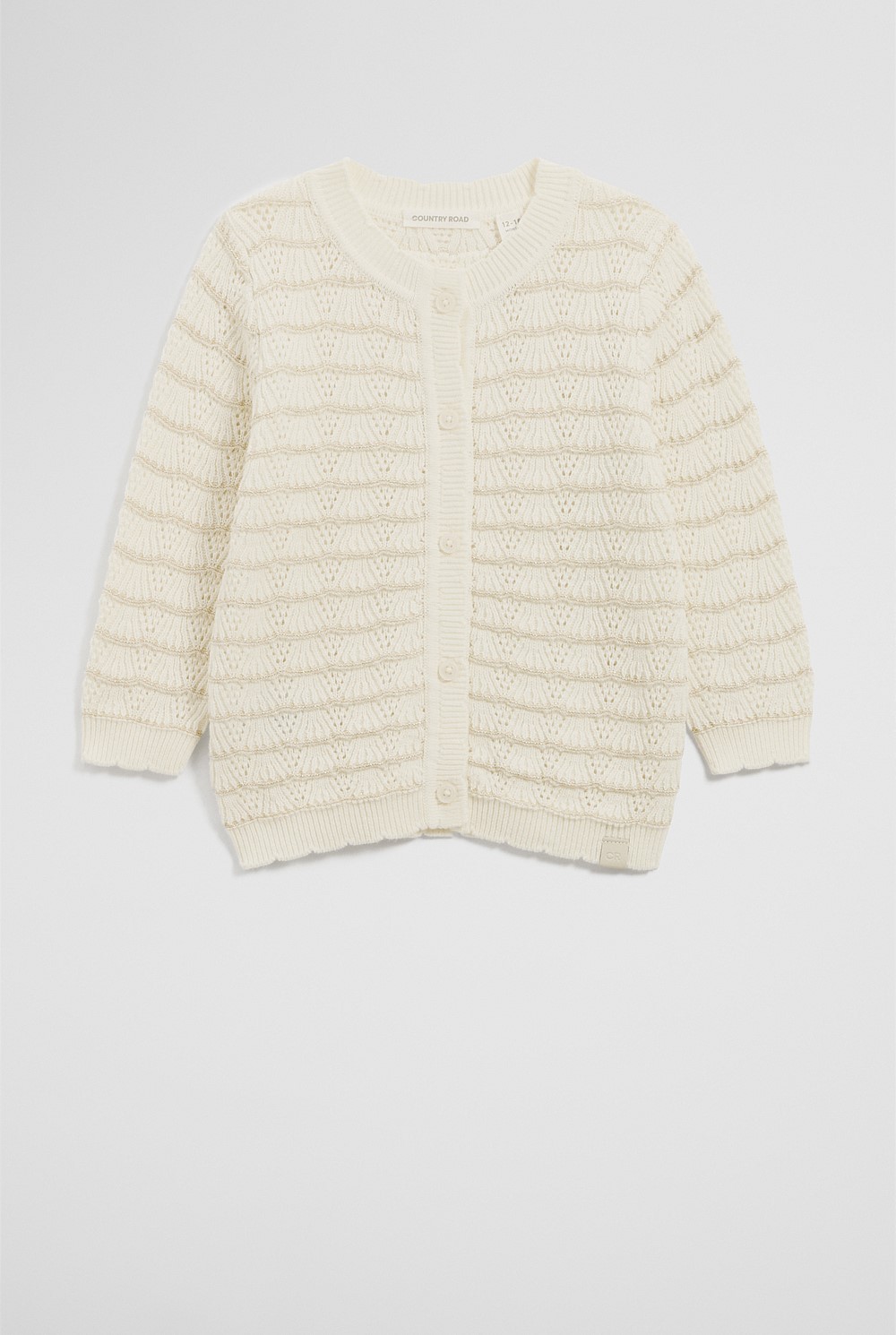 Organically Grown Cotton Crochet Knit Cardigan