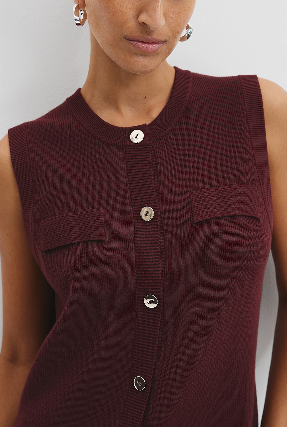 Button Detail Knit Dress