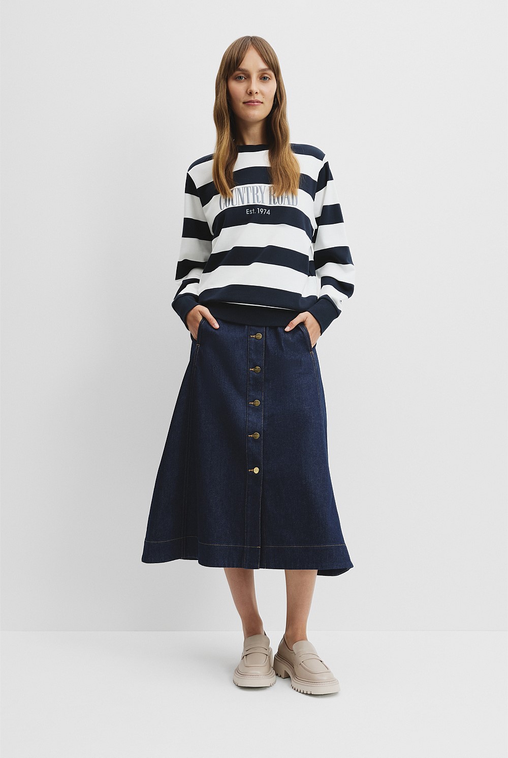 Verified Australian Cotton Stripe Heritage Sweat