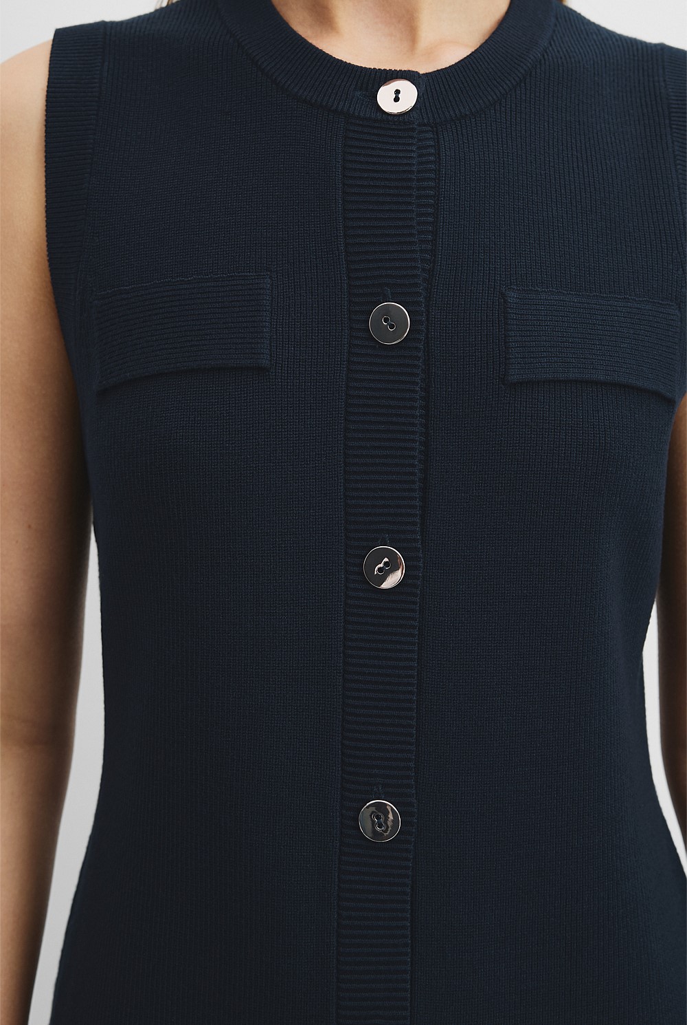 Button Detail Knit Dress