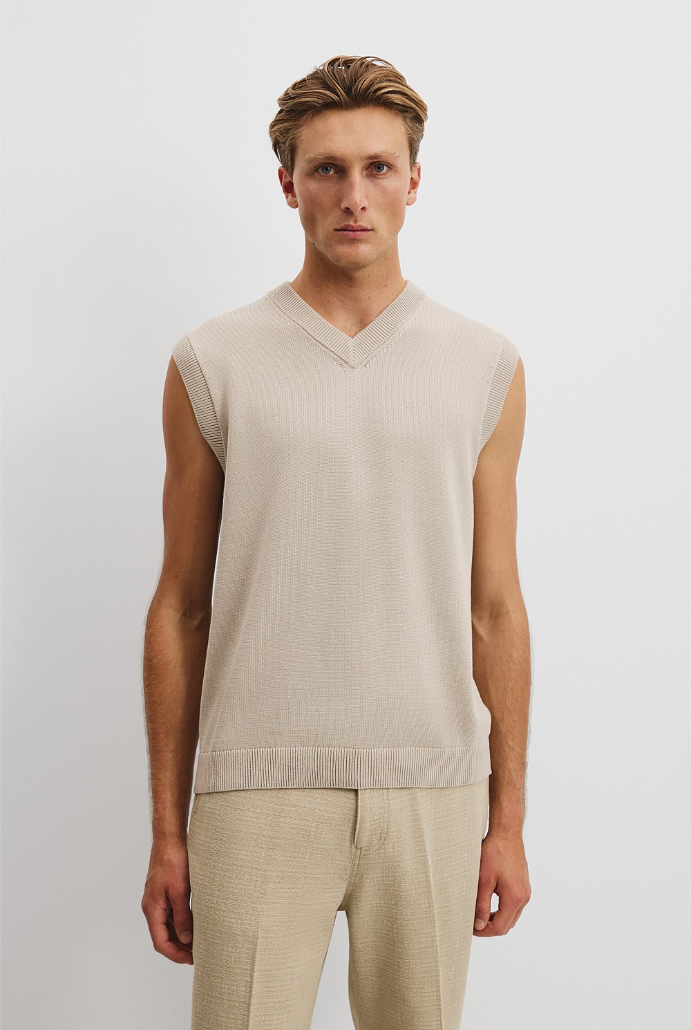 Australian Cotton V-Neck Knit Vest