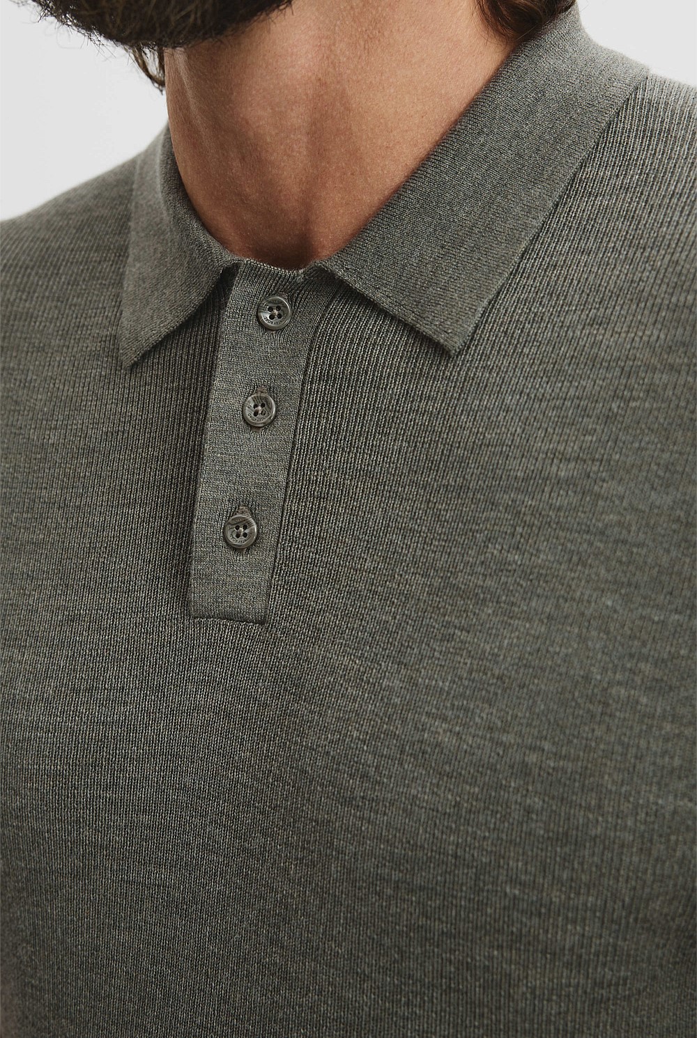 Verified Australian Merino Rib Button Polo