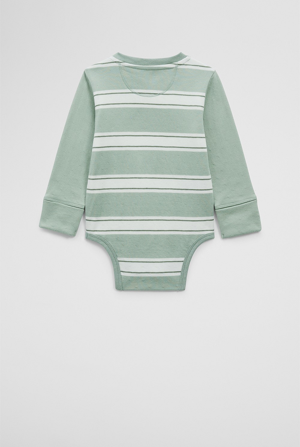 Organically Grown Cotton Spliced Logo Long Sleeve Bodysuit