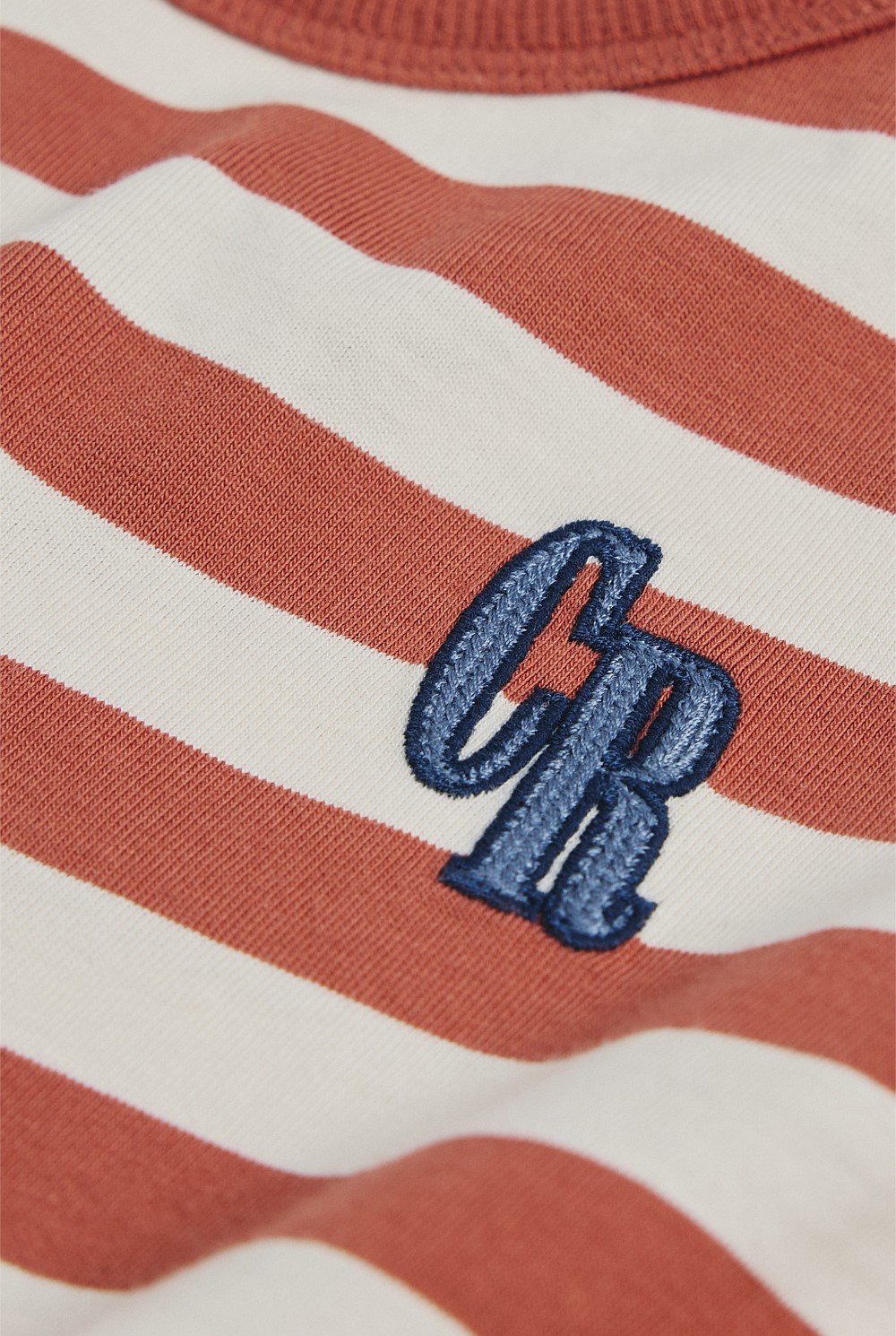 Organically Grown Cotton Stripe Logo T-Shirt